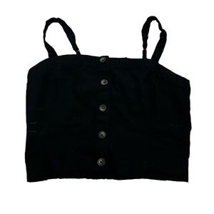 Hollister Black Button Up Crop Tank - Medium